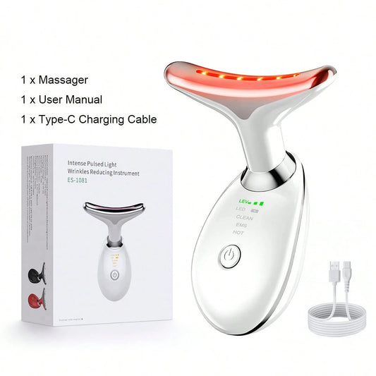 Masajeador Recargable de Cara y Cuello con Luces LED .